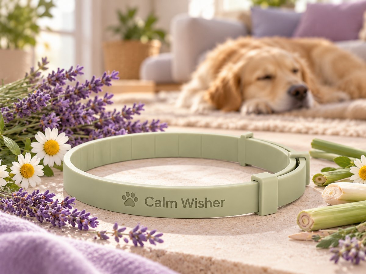 Collar Calm Wisher con lavanda, manzanilla y hierba limón